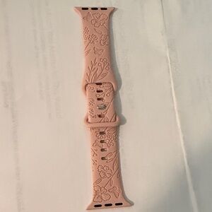 Apple Watch Floral Embossed Silicone Watch Band - Blush Pink Fits 38/40/41mm